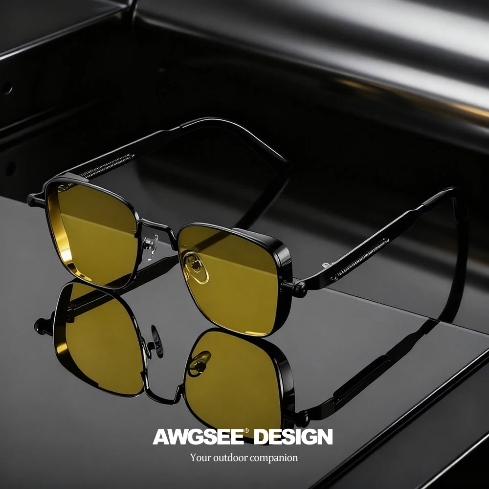 Lunettes Vintage Carrées Unisexe – Mode & Carnaval