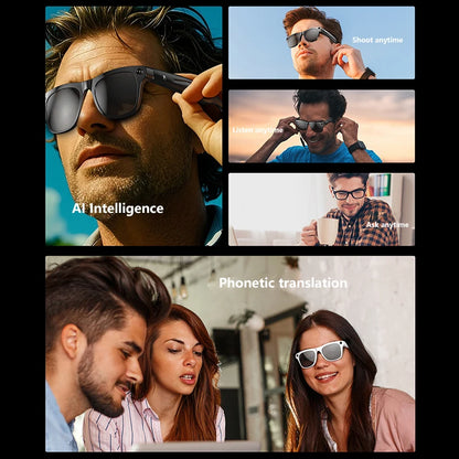 Lunettes Connectées IA 4K Ultra – Caméra, Traduction & Appels