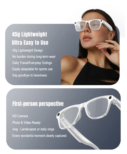 Lunettes Connectées IA 4K Ultra – Caméra, Traduction & Appels