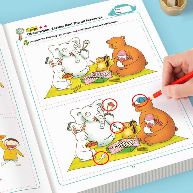 Hidden Differences Activity Book, | Attention and Concentration Training | Visual Perception Skills, Find the Differences Game |