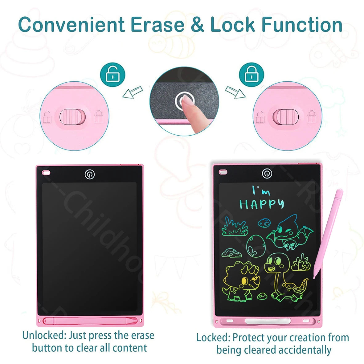 Ardoise Électronique LCD 8.5" – Tablette Dessin Enfants 3-8 ans