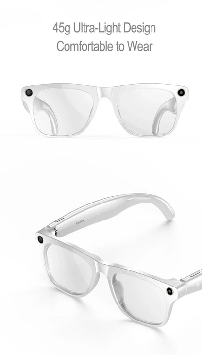 Lunettes Connectées IA 4K Ultra – Caméra, Traduction & Appels