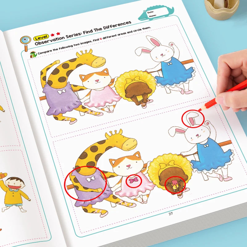 Hidden Differences Activity Book, | Attention and Concentration Training | Visual Perception Skills, Find the Differences Game |