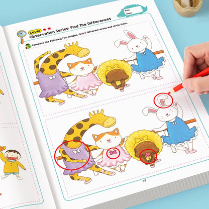 Hidden Differences Activity Book, | Attention and Concentration Training | Visual Perception Skills, Find the Differences Game |