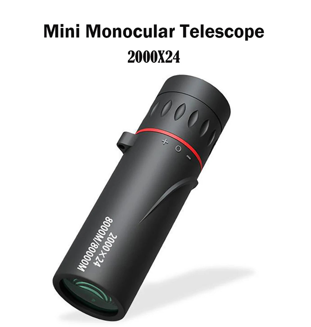 Monocular Telescope Upgrade 2000X24 HD Monoculars for Adults With Phone Adapter Pocket Monoscope Binoculars for Stargazing Gifts