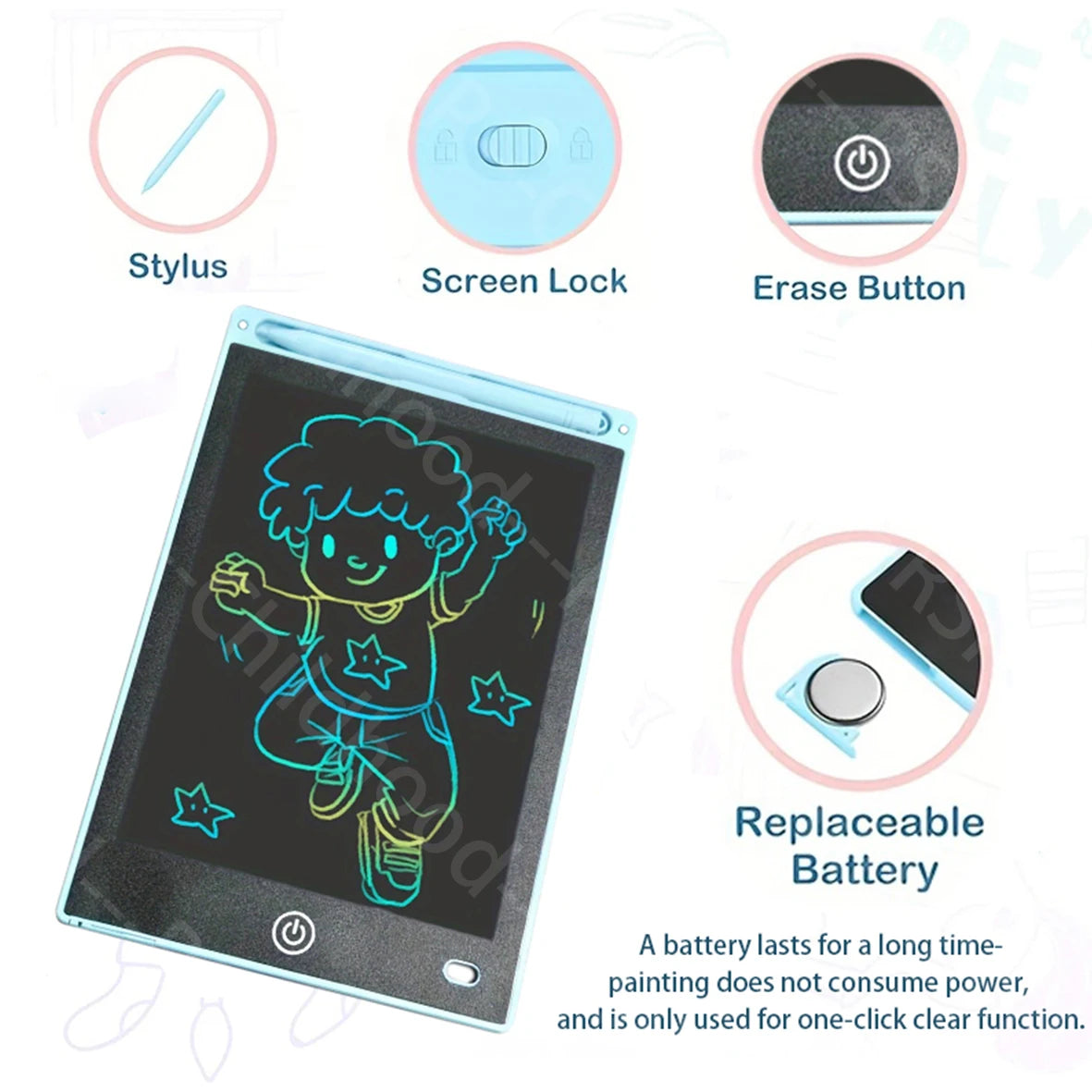 Ardoise Électronique LCD 8.5" – Tablette Dessin Enfants 3-8 ans