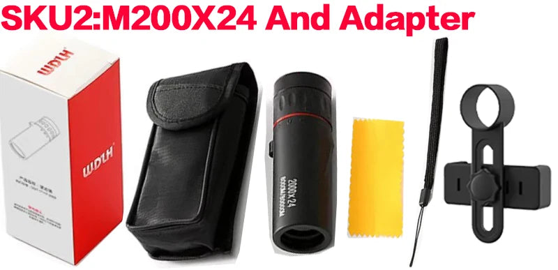 Monocular Telescope Upgrade 2000X24 HD Monoculars for Adults With Phone Adapter Pocket Monoscope Binoculars for Stargazing Gifts
