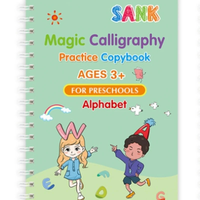 Sank Magic Practice Copybook Pen Preschools Kids Calligraphy English Verison Free Wiping Children Reusable Writing Book