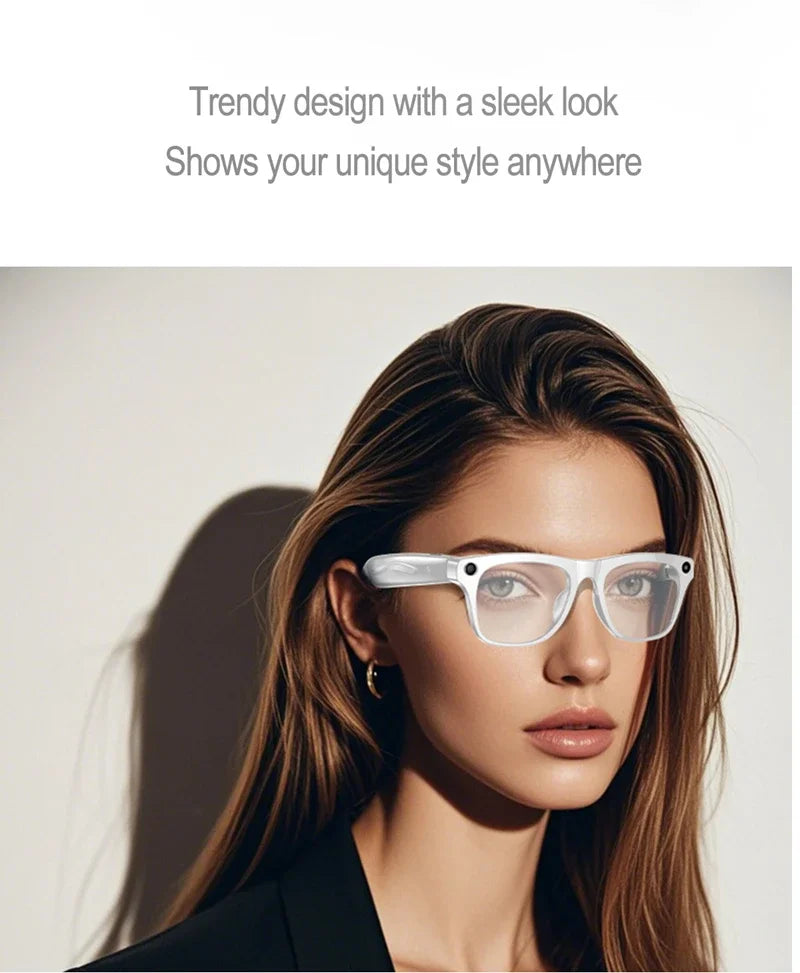 Lunettes Connectées IA 4K Ultra – Caméra, Traduction & Appels