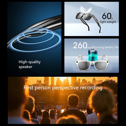 Lunettes Connectées IA 4K Ultra – Caméra, Traduction & Appels