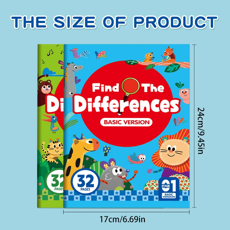 Hidden Differences Activity Book, | Attention and Concentration Training | Visual Perception Skills, Find the Differences Game |