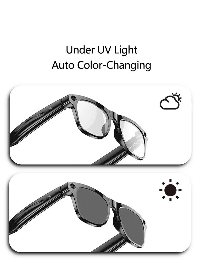 Lunettes Connectées IA 4K Ultra – Caméra, Traduction & Appels