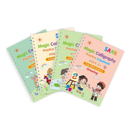 Sank Magic Practice Copybook Pen Preschools Kids Calligraphy English Verison Free Wiping Children Reusable Writing Book