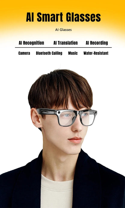 Lunettes Connectées IA 4K Ultra – Caméra, Traduction & Appels