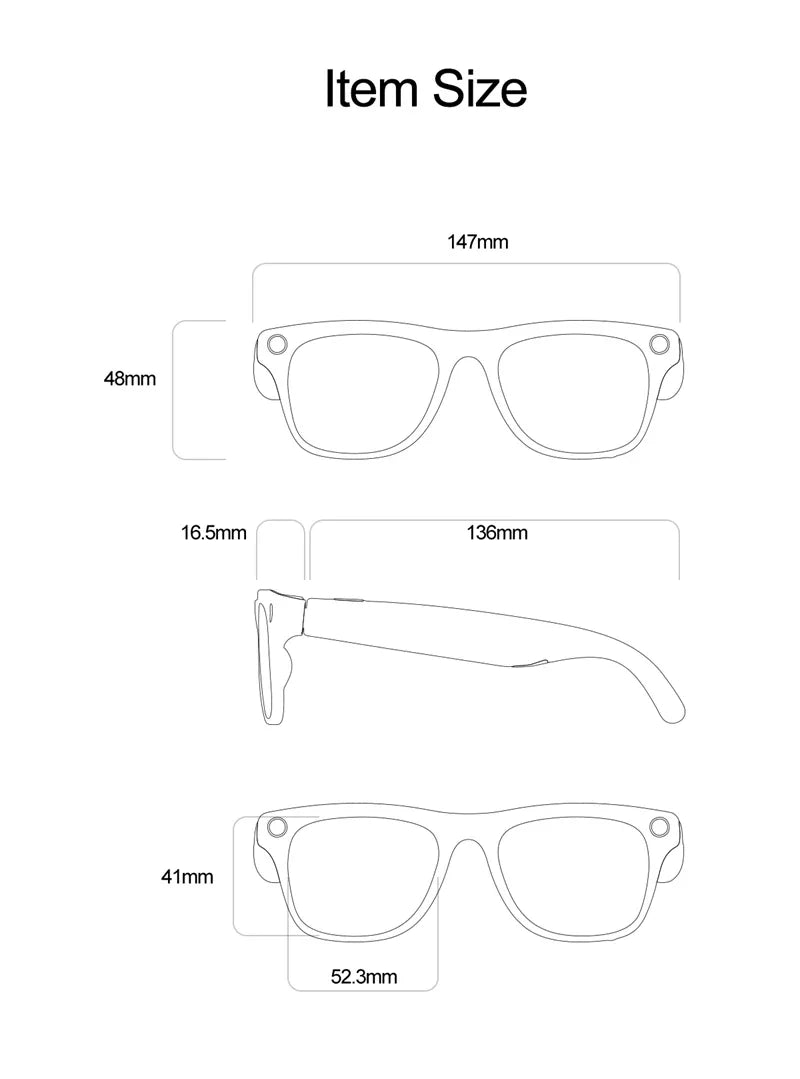 Lunettes Connectées IA 4K Ultra – Caméra, Traduction & Appels