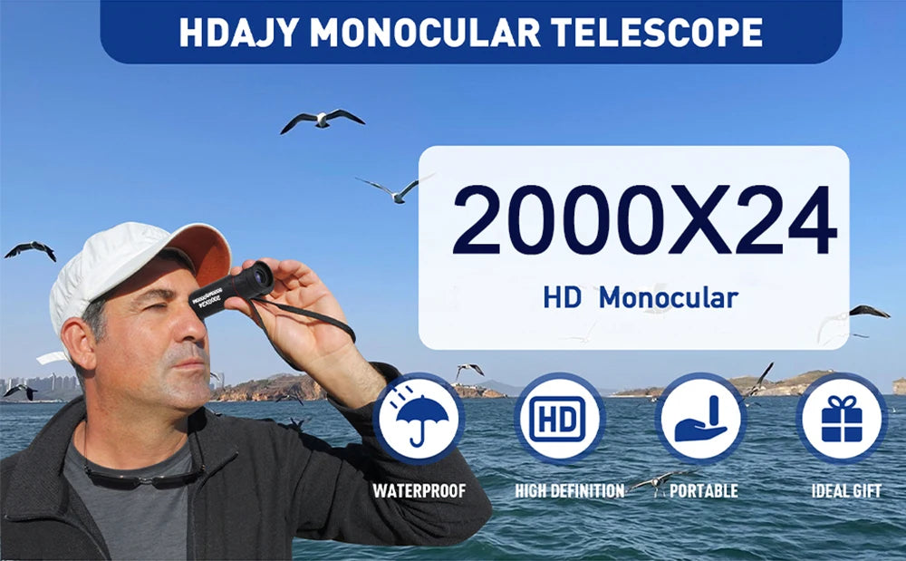 Monocular Telescope Upgrade 2000X24 HD Monoculars for Adults With Phone Adapter Pocket Monoscope Binoculars for Stargazing Gifts