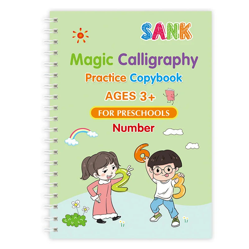 Sank Magic Practice Copybook Pen Preschools Kids Calligraphy English Verison Free Wiping Children Reusable Writing Book
