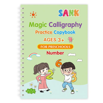 Sank Magic Practice Copybook Pen Preschools Kids Calligraphy English Verison Free Wiping Children Reusable Writing Book
