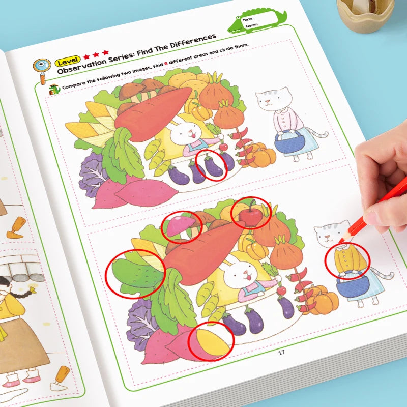Hidden Differences Activity Book, | Attention and Concentration Training | Visual Perception Skills, Find the Differences Game |
