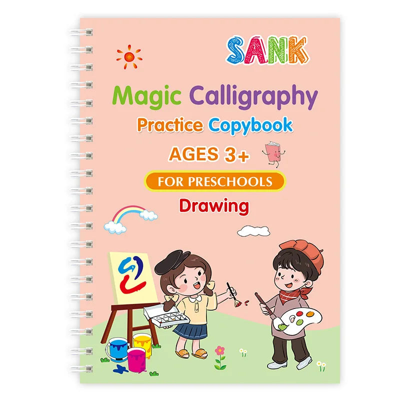 Sank Magic Practice Copybook Pen Preschools Kids Calligraphy English Verison Free Wiping Children Reusable Writing Book