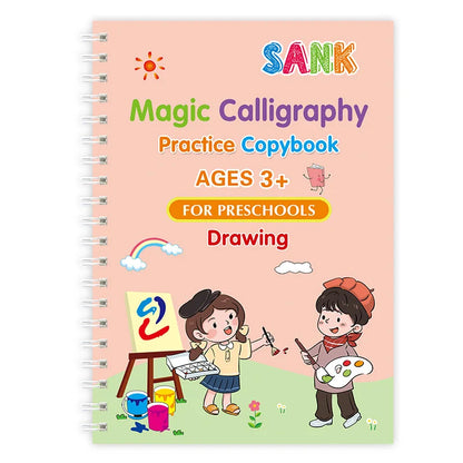 Sank Magic Practice Copybook Pen Preschools Kids Calligraphy English Verison Free Wiping Children Reusable Writing Book