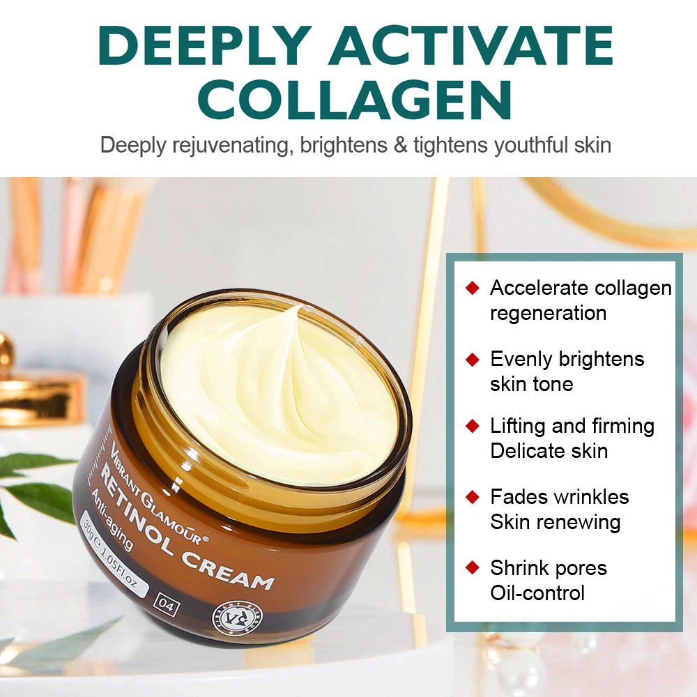 Crème Visage au Rétinol Anti-Âge – Hydratante & Raffermissante